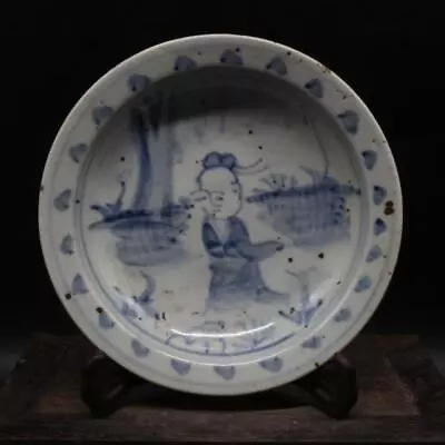 Chinese Porcelain Ming Dynasty Blue And White Character Plate 7.08 Inch • $27