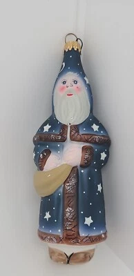 $26.43 • Buy Vaillancourt German Glass Ornament FATHER CHRISTMAS WITH STARS Celestial Santa