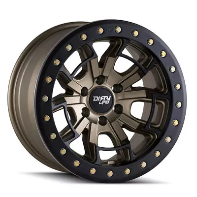 Dirty Life 9303 DT-1 17x9 5x114.3 -12mm Satin Gold Wheel - Rash Ring • $385.99