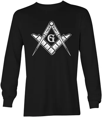 Free Mason Logo - Illuminati Square & Compass Unisex Long Sleeve Shirt • $20.95