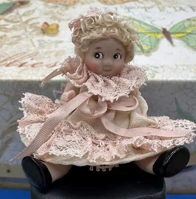 Vintage Miniature Dollhouse Character Googly Porcelain Doll Artist Cathy Hansen • $69.50