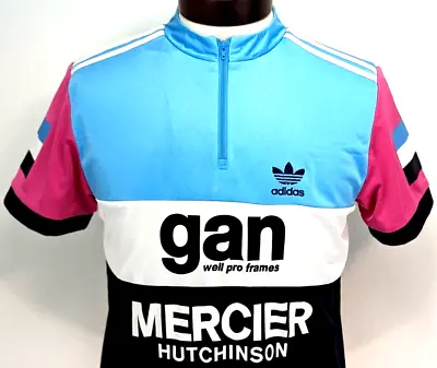 ADIDAS Gan Cycling Mercier Hutchinson 2005 Bicycle Jersey 1/4 Zip Top Sz M VEUC* • $74.97
