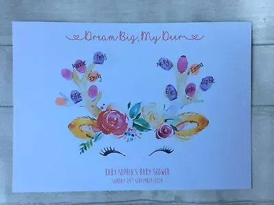 £2.95 • Buy Personalised A4 Baby Shower, Christening, Finger Print Guest Book Print