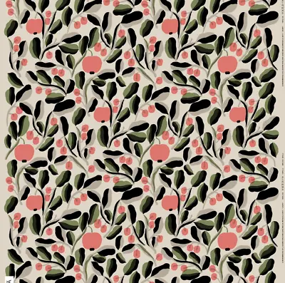 Marimekko  Jaspi Cotton Fabric Sold By Half Yard From Finland Pink Beige • $30