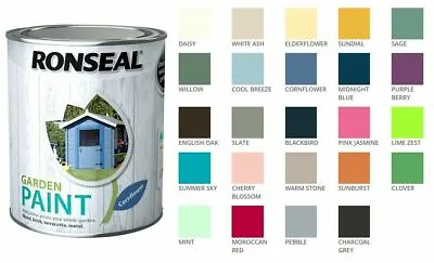 Ronseal Outdoor Garden Paint - For Exterior Wood Metal Stone Brick - All Colours • £12.49