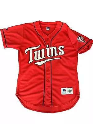 Minnesota Twins Authentic Jersey RARE 97 Red Home Alt Russell Athletic Sz 44 • $65