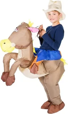 BODYSOCKS Kids Inflatable Cowboy Fancy Dress Costume Horse Jockey Outfit Boys • £20