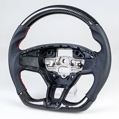 Carbon Flat Bottom Leather Steering Wheel For Ford Mustang Mach-E 2021-2024 • $474.89