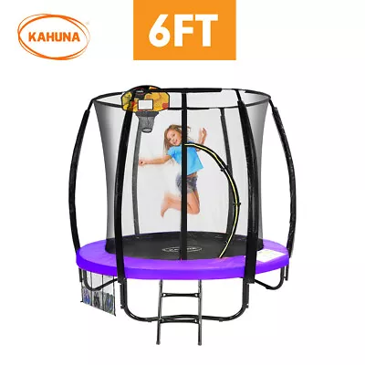 New 6ft Trampoline Free Safety Net Spring Pad Cover Mat Basketball Set Purple • $499