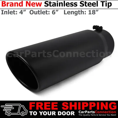 Angled Black 18 Inch Bolt On Exhaust Tip 4 In 6 Out Stainless Truck 202550 • $45.99