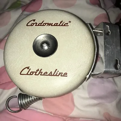 Clothesline Retractable Cordomatic Reel Hardware Vintage New Condition • $32