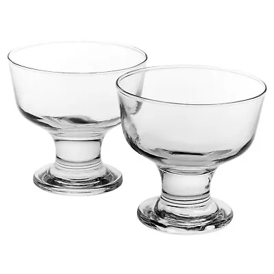 2/4/6 Ice Cream Sundae Dessert Cocktail Fruit Pudding Glass Bowl Dish Stand Set • £7.49