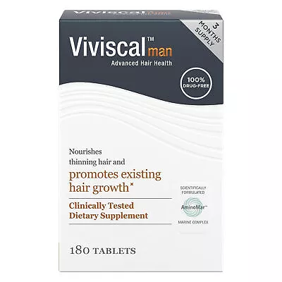 Viviscal Men's Hair Growth Supplements For Thicker & Fuller Hair - 180 Tablets • $79.95