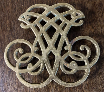 $10 • Buy VA Metalcrafters Brass Trivet Thomas Jefferson Cipher Monticello #10-15 ©1951