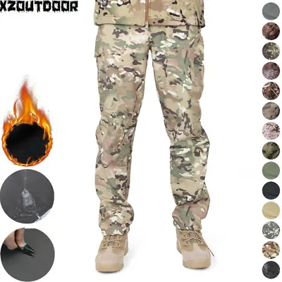 ESDY Waterproof Men SoftShell Pants Tactical Cargo Winter Fleece Casual Trousers • $36.09