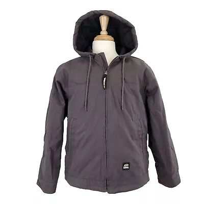 Berne Hooded Jacket Men's Duck Canvas Quilt Lined Active Work Coat 5-Pockets • $39.99