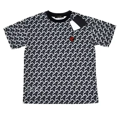NWT $310 MCM Allover Cubic Monogram Logo Print T-Shirt Black Men's XL AUTHENTIC • $180