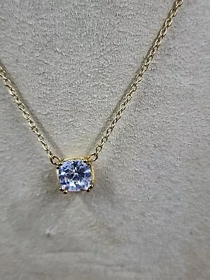 Diamonique 100-Facet Cubic Zirconia Necklace 14K Gold Plated • $25.95