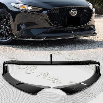 $99.99 • Buy For 2019-2024 Mazda 3 Hatchback MS-Style Painted Black Front Bumper Lip Spoiler