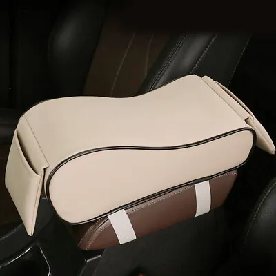 Dust-proof Leather Car Armrest Pad Cover Center Console Cushion Mat Side Pockets • $26.31