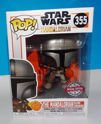 Funko Pop! Star Wars - The Mandalorian Flame Throwing #355 +Prot • $19.57