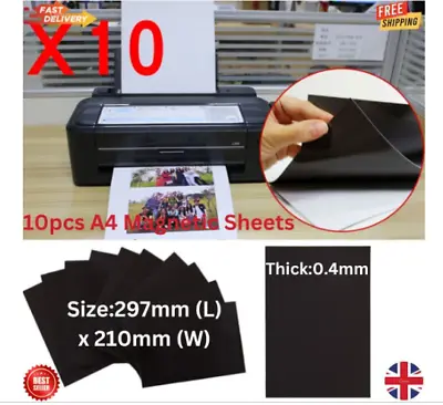 10 A4 Magnetic Sheets 0.4mm For Crafts & Spellbinder Die Storage Flexible Magnet • £9.40