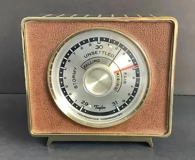 Vintage Taylor Temperature Compensated Brass Weather Forecast Barometer • $29.95