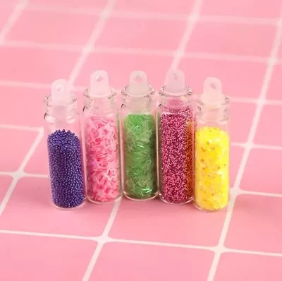 24Pcs 3D Nail Art Decoration DIY Mini Bottles Nail Glitter Sequins Hexagonal Set • $11.99