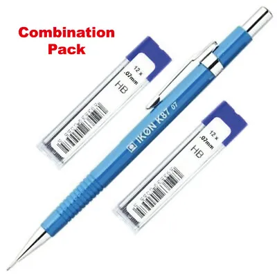 Mechanical Propelling Pencil 0.7mm BLUE BARREL IKON K87 Plus  24 HB Leads  • £3.29