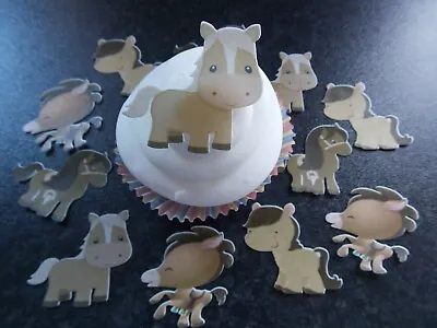 12 PRECUT Edible Horse Wafer/rice Paper Cake/cupcake Toppers • £2.75