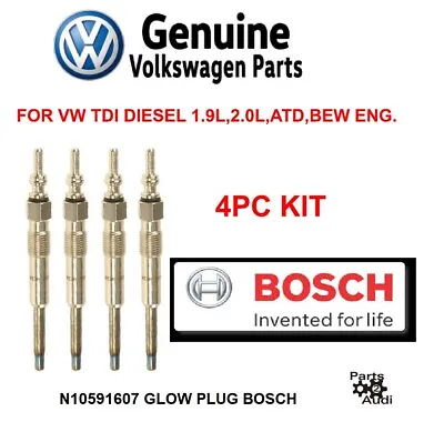 Genuine VW DIESEL Glow Plug Kit 4pc Glow Plug For VW TDI Diesel 1.9L2.0L Diesel • $81