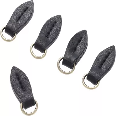 7Pcs Leather Black Leaf Shape Leather Zipper Leather Leaf Zipper Pull  Handbags • $13.54