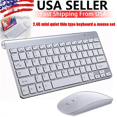 Mini Wireless Keyboard And Mouse Set Waterproof 2.4G For Mac Apple PC Computer • $14.65