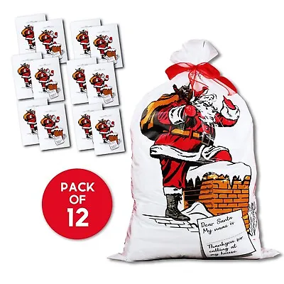 12 Giant Santa Sacks Stocking Jumbo Father Christmas Large Xmas Gift Present Bag • £7.99