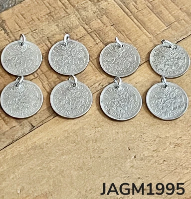 Vintage Pocket Fob Silver Six Pence Lucky Coin • £24.95