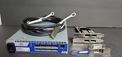 Mellanox IS5022 8 Port Infiniband Switch + 2x MHRH29-XTC Dual QSFP PCIe NICs • $100