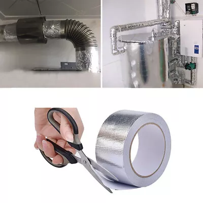 Heat Insulation Wrap Exhaust Header Pipe Tape Silver Aluminum Foil Glass Fiber • $9.80