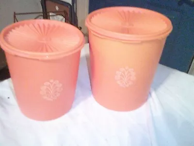 2 Vintage Tupperware Orange Canisters • $25.99