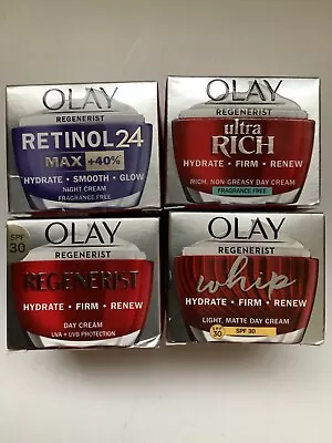 OLAY REGENERIST WHIP SPF30 FRAGRANCE FREE NIGHT CREAM 50ml RETINOL24 DAY/NIGHT / • £11.85