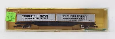 Minitrix N Scale 3323 Southern Railway Containerized Freight Flat Car • $19.99