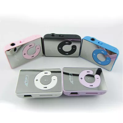 Black Mini Mirror Clip USB Digital MP3 Music Player 8GB W/ Portable Support SALE • $1.77