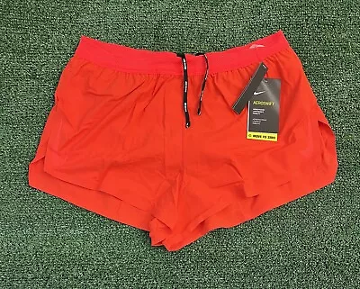 Nike Aeroswift 2” Running Shorts Men’s Size Medium Crimson Orange CJ7837-673 • $48.99