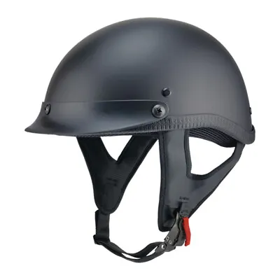 DOT Half Face Motorcycle Helmet Moto Street Bike ATV Scooter Helmet Black • $39.79