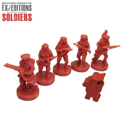 Soldiers For Scythe Expeditions - RED - 10pcs - Upgraded Worker Meeples • $13.50