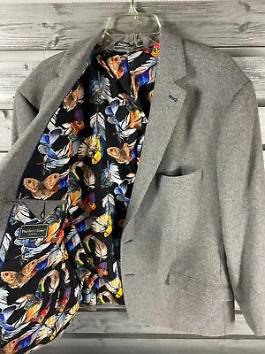 Paisley & Gray Butterfly Lined Wool Blazer Sport Coat Jacket Mens 52R Slim Fit • $33.49