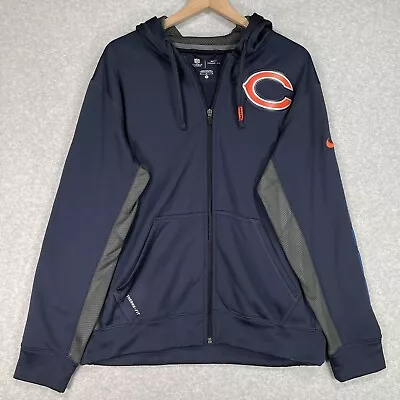 Chicago Bears Nike On Field Hoodie Mens M Blue Full Zip Athletic Sweatshirt • $29.99