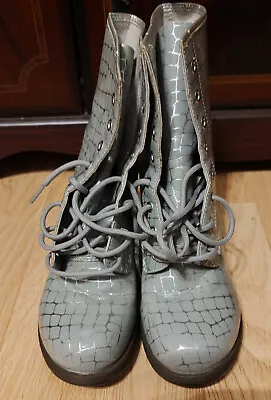 Dr Martens Darcie Grey And Silver Croc Print. Size 7. Hardly Worn. • £26