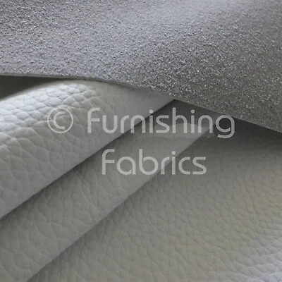 Recycled Eco Genuine Real Leather Hides Cuts Premium Upholstery Fabric - White • £19.99