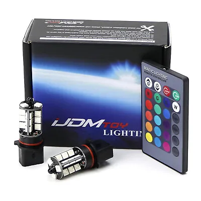 (2) 7-Color RGB P13W LED Bulbs For Fog Light Driving Lamps W/ Wireless IR Remote • $44.99