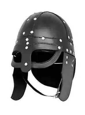 Viking Leather Helmet Medieval Roman Reenactment Larp Sca Helmet Replica Gift • £15.20